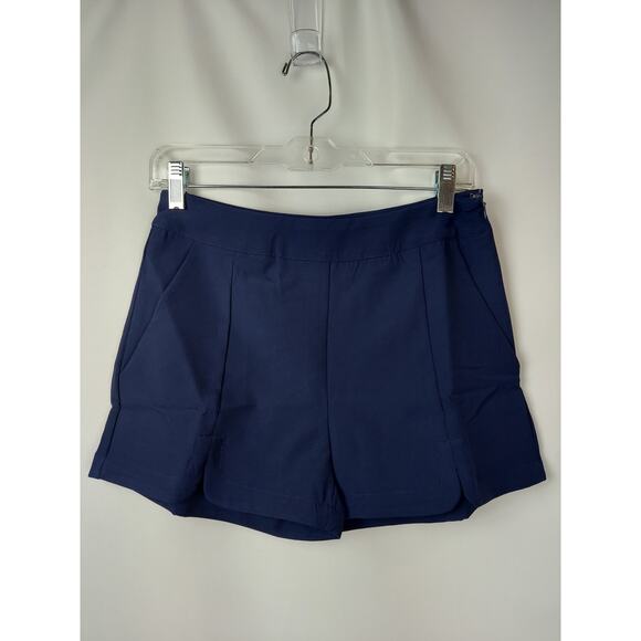 Hayden Los Angeles NWT Navy Flat Front Side Zip Shorts With Pockets Size Small - Picture 1 of 6